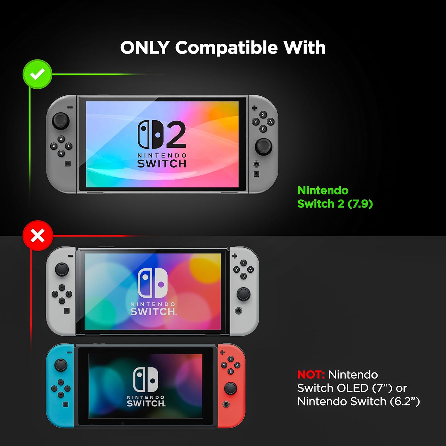 Tempered Glass Screen Protector For Nintendo Switch 2