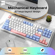 RYCUBE G87 87-Key Hot-Swap Mechanical Gaming Keyboard - Wired Gaming with Rainbow RGB Lighting - PBT Keycaps - Lite Gasket Design - Silver Switch