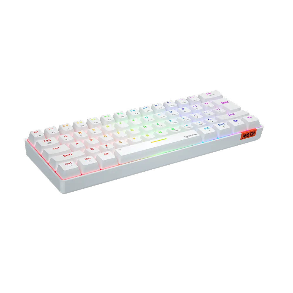 MeeTion MK005BT Dual Mode Wired/Bluetooth 60% Gaming Mechanical Keyboard - White