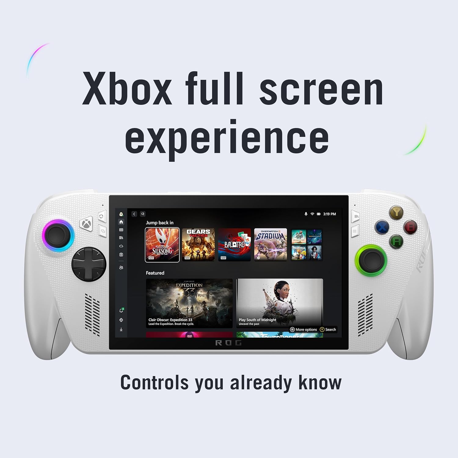 ASUS ROG Xbox Ally 7” 1080p 120Hz Gaming Handheld Touchscreen AMD Ryzen™ Z2 A 16GB RAM 512GB SSD White