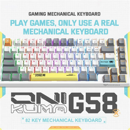 ONIKUMA G58 White MECHANICAL 82 Keys RGB GAMING KEYBOARD