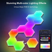 Hexagon Lights with Remote, RGB LED Wall Lights, Smart DIY App Control/ Music Sync for Game Room Decor - 6 pcs