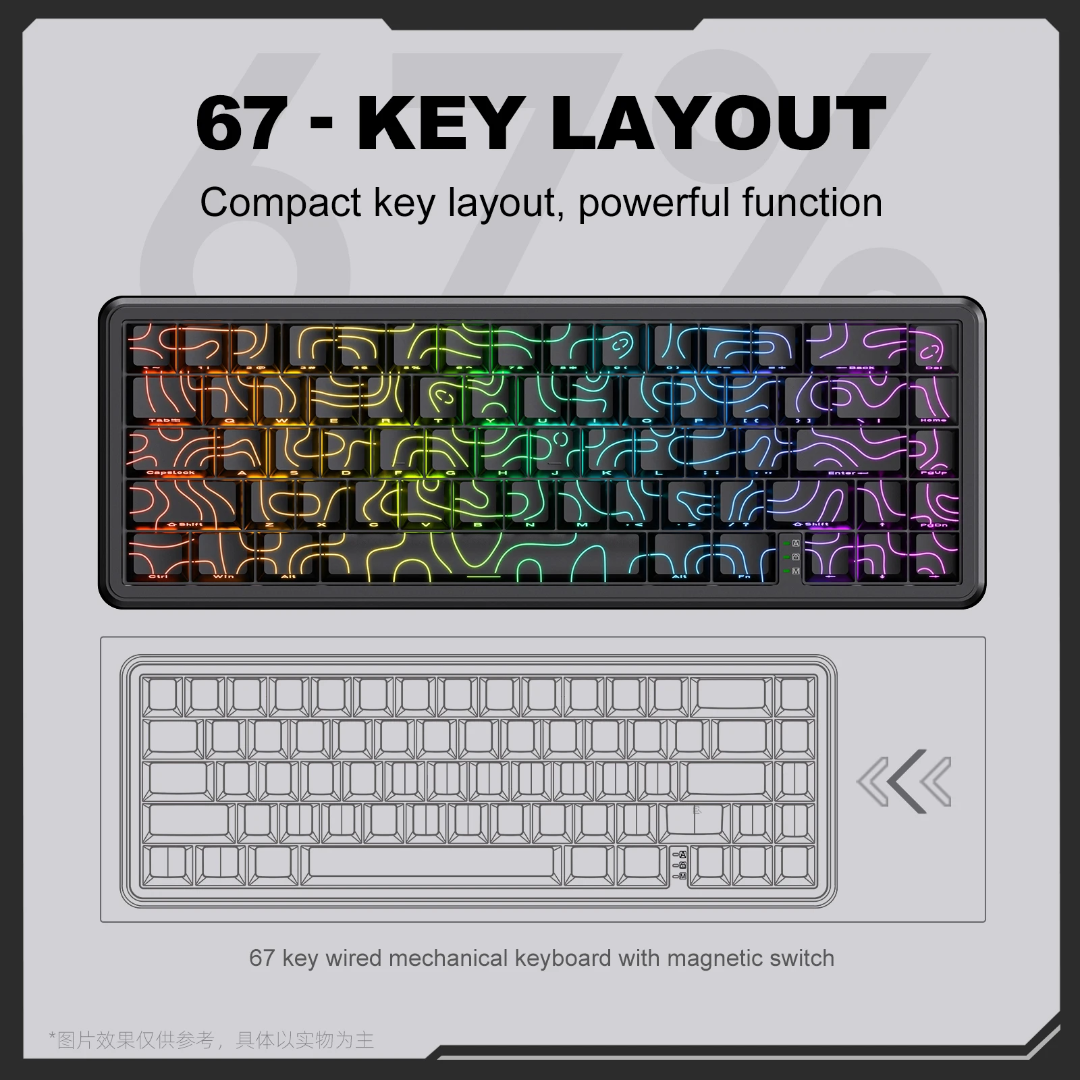 Onikuma G67 67-Key RGB Wired Hot-Swappable Mechanical Keyboard (Magnetic Switch)