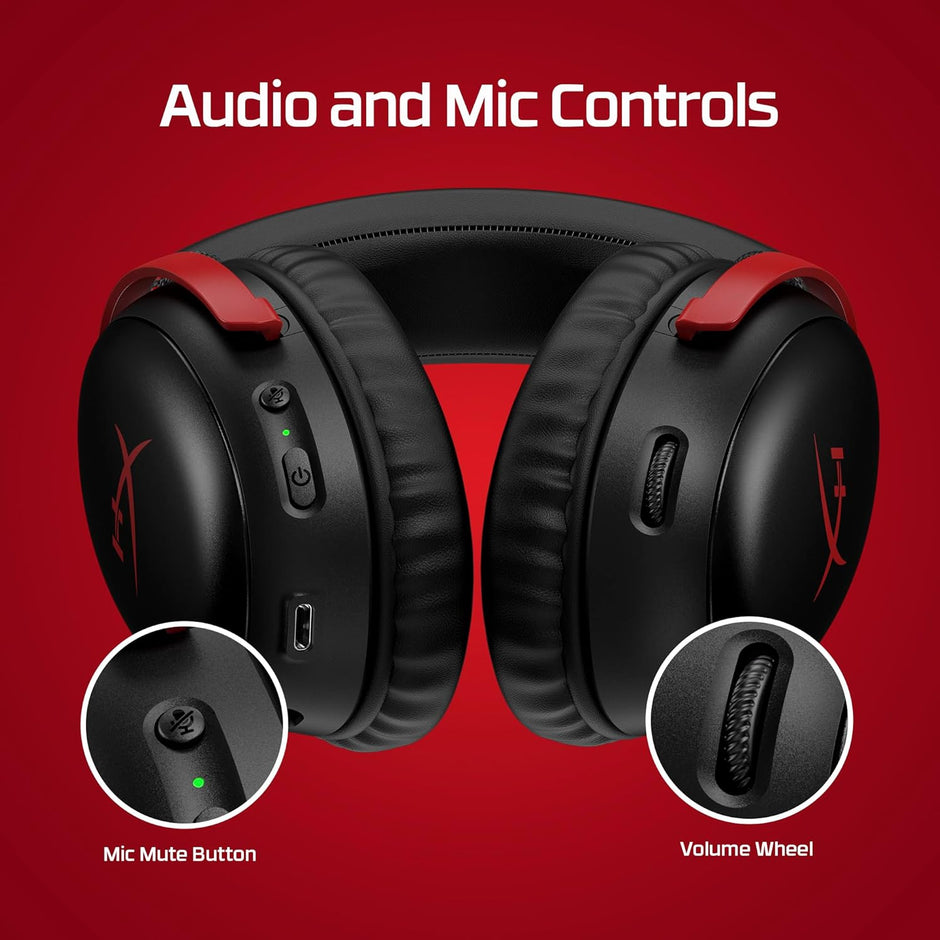 HyperX Cloud III Wireless – Gaming Headset for PC, PS5, PS4, up to 120-hour Battery, 2.4GHz Wireless, DTS Spatial Audio