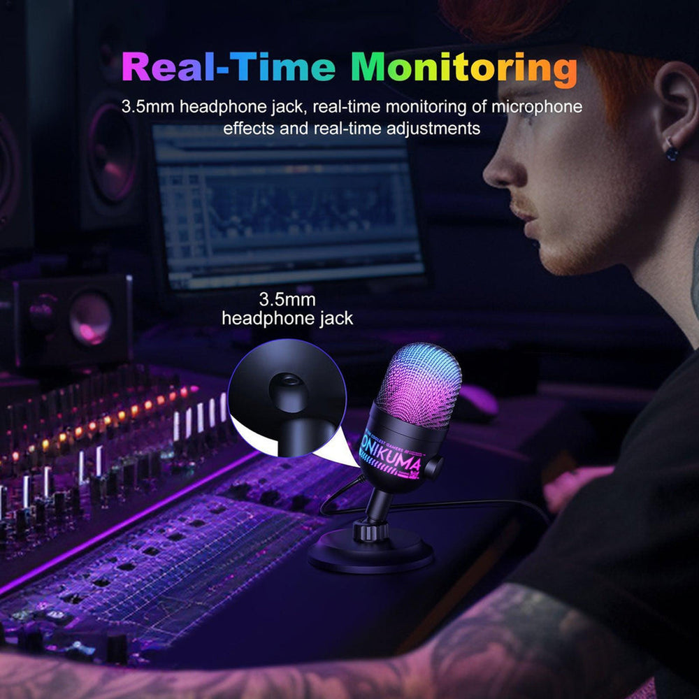 Onikuma M930 RGB USB Condenser Gaming Microphone
