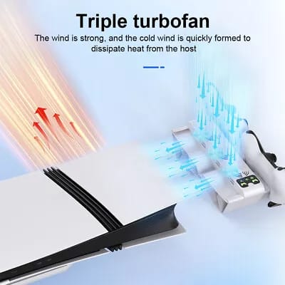 Horizontal Cooling Stand and Charging Station for PS5 Pro, & PS5 Slim Disc/Digital Edition