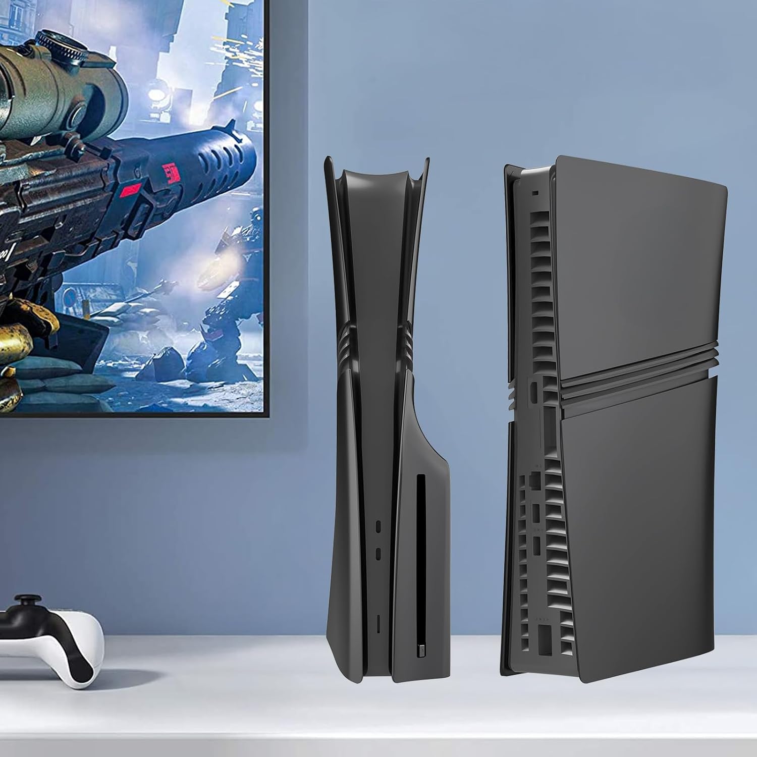 Black Plates Cover For PlayStation 5 Pro | PS5 Pro - Disc Ed.