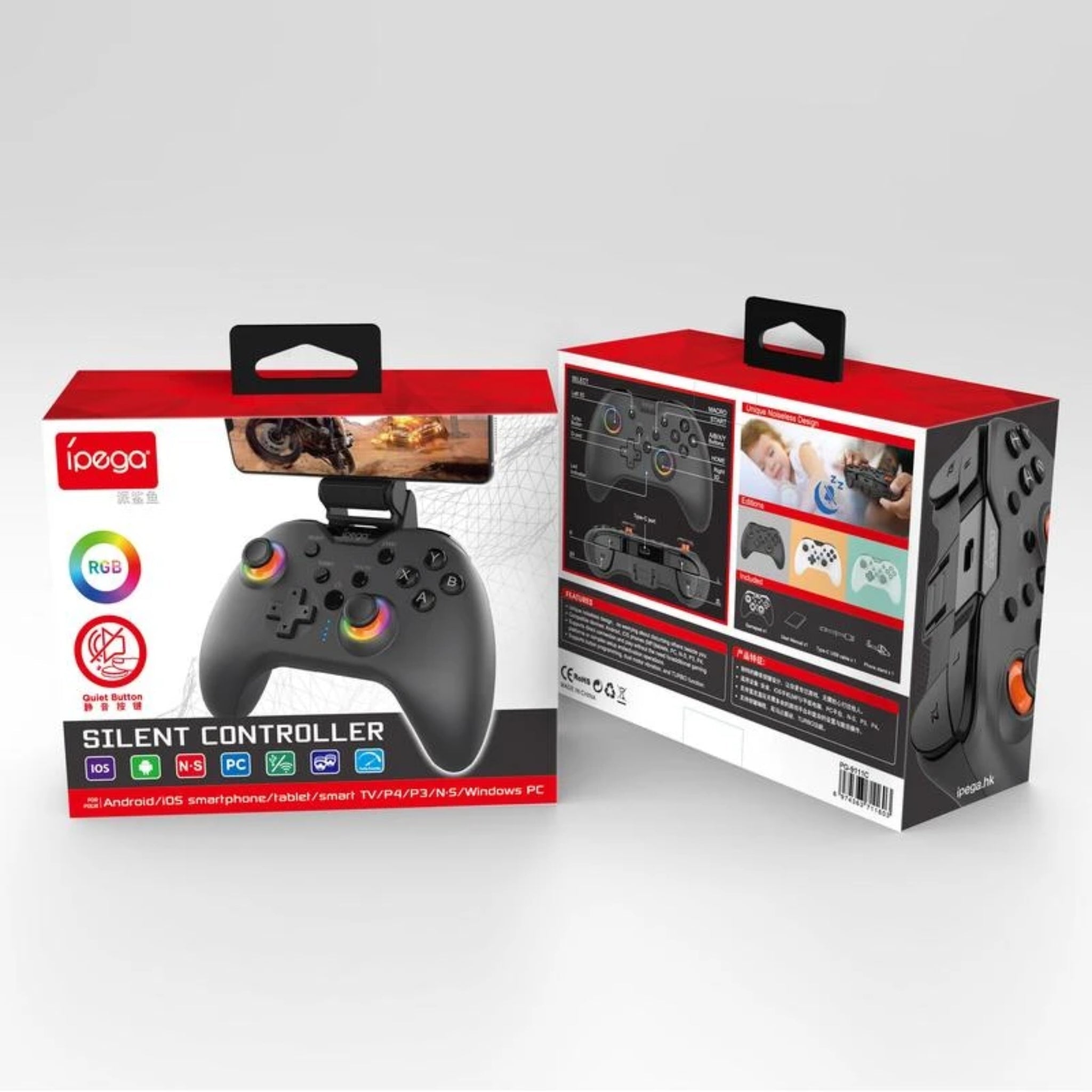 iPega PG-9111C Silent Wireless Gaming Controller with RGB For Android/iOS/PS4/PC/ Nintendo Switch