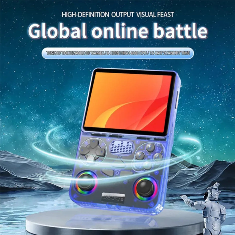 J36 Ultra Handheld Game Console 3.5 Inch IPS Screen 30,000+ Pre-loaded Games with Wifi