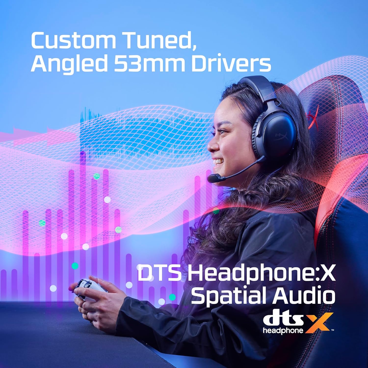 HyperX Cloud III Wireless – Gaming Headset for PC, PS5, PS4, up to 120-hour Battery, 2.4GHz Wireless, DTS Spatial Audio