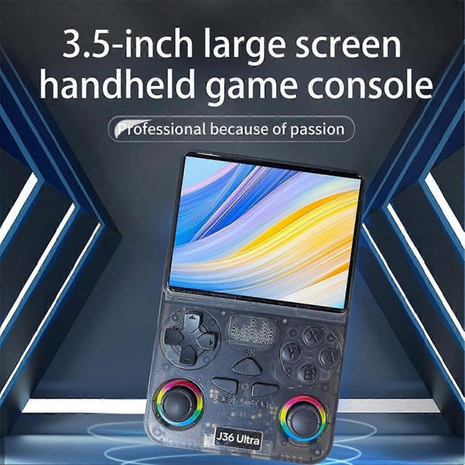 J36 Ultra Handheld Game Console 3.5 Inch IPS Screen 30,000+ Pre-loaded Games with Wifi