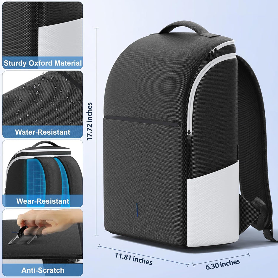 Backpack,Travel Bag with Full Protection & Large Capacity Storag For All PS5 Models Fat, Slim & Pto