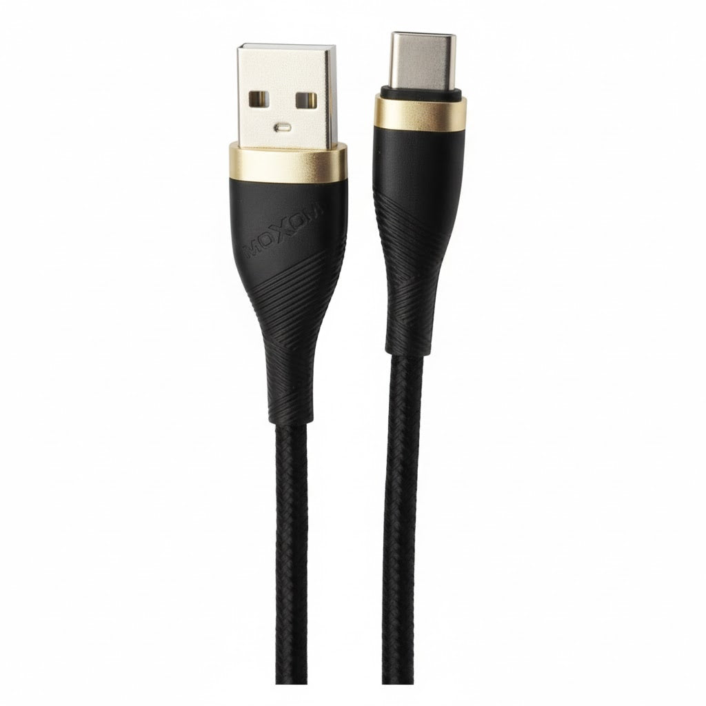 MOXOM 2M True Gold Plated Data Cable - Black