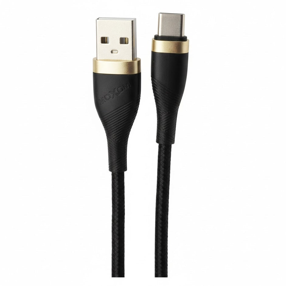 MOXOM 2M True Gold Plated Data Cable - Black