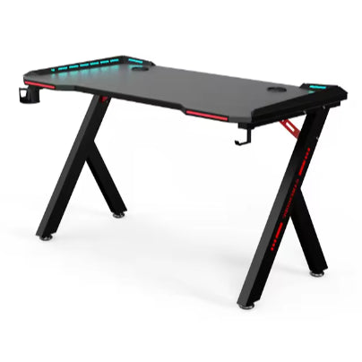 Gaming Desk with RGB led light , carbon fiber black